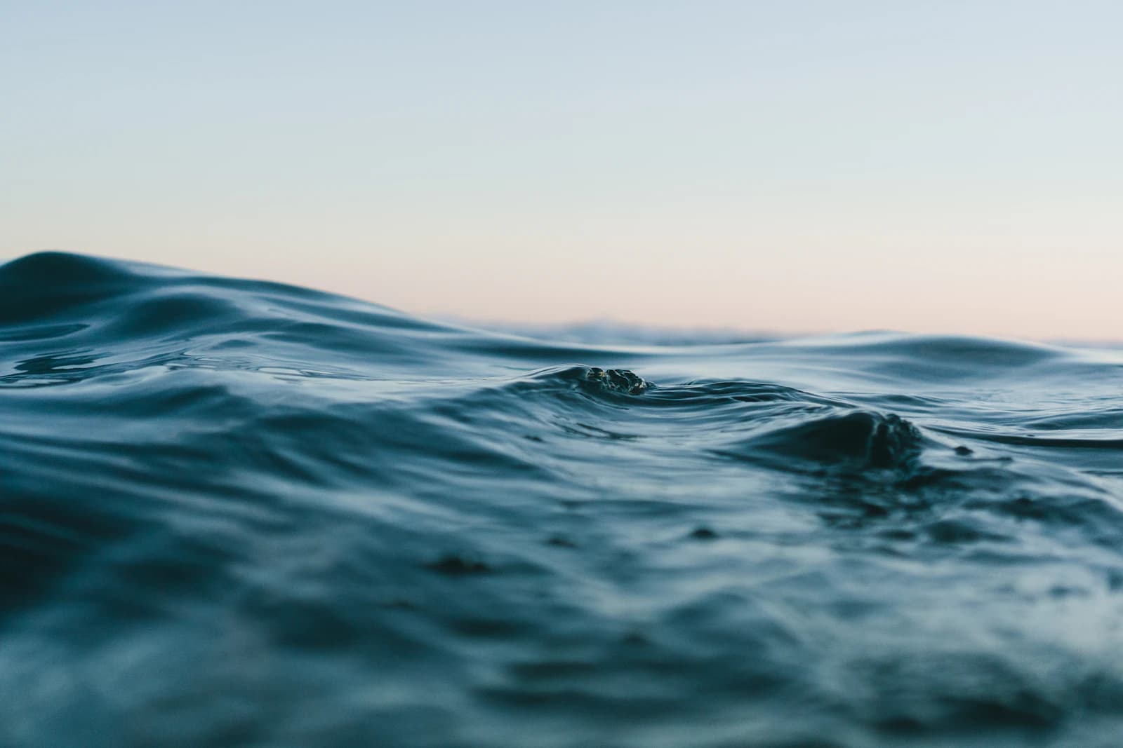 Open ocean waves rolling toward a distant horizon